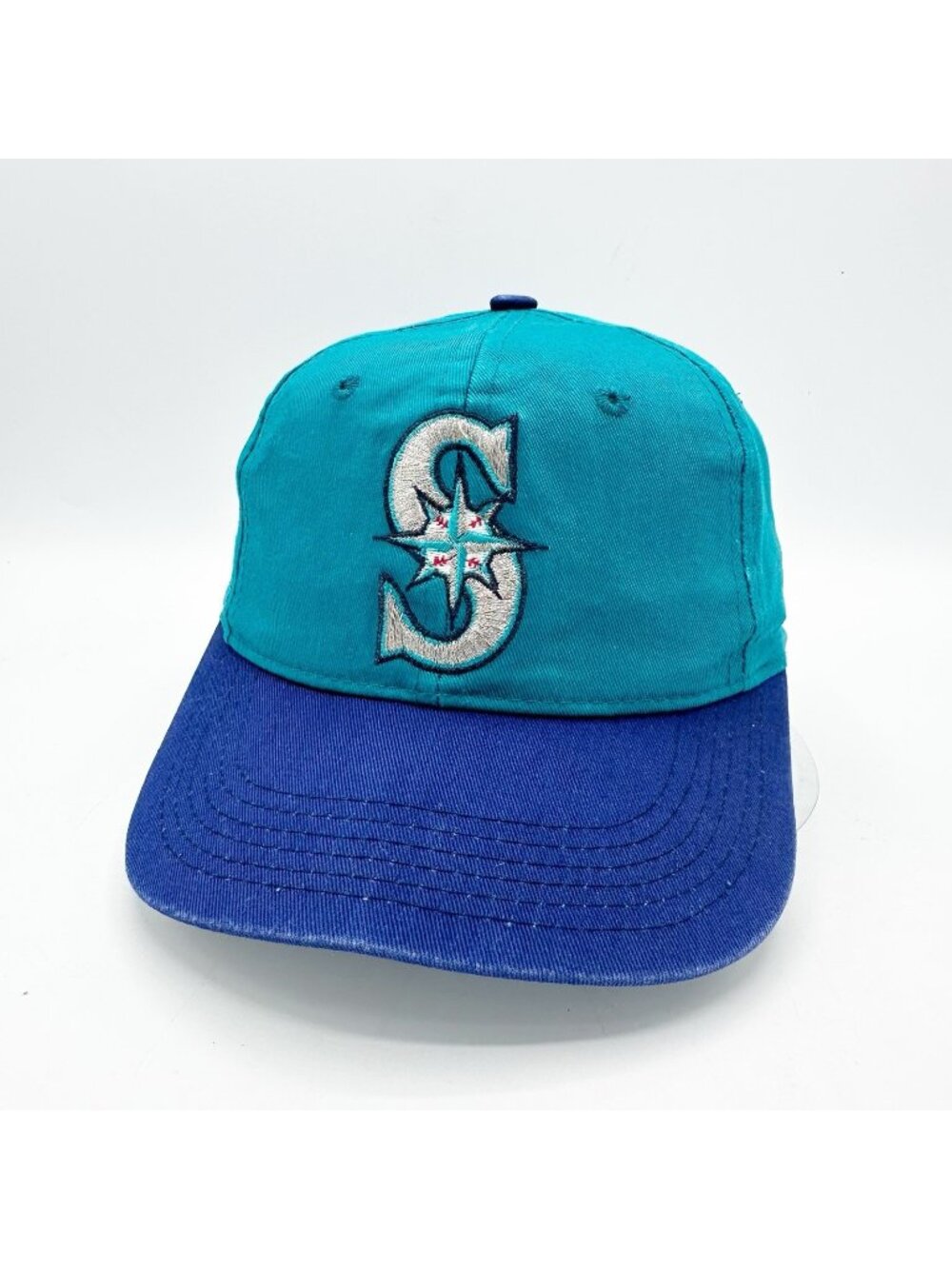 Vintage Seattle Mariners MLB Logo 7 Youth Snapback Hat OSFM Baseball Cap